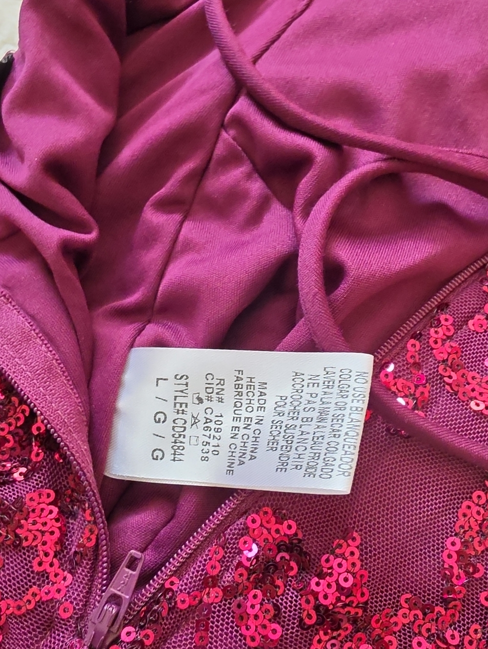 Windsor Strapless Dark Purple  Sequin Gown with Side Slit - Picture 13 of 13